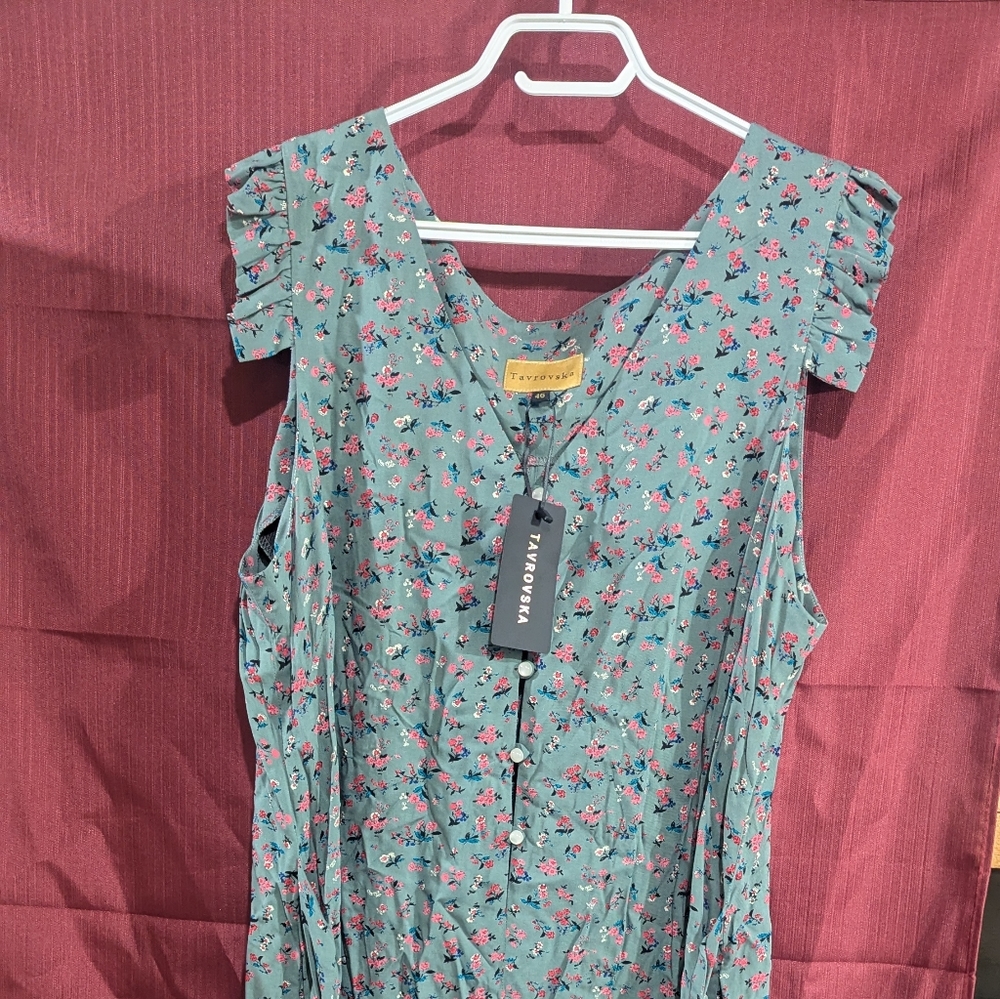 Tavrovska Floral Button-Down Summer Jumpsuit Romper